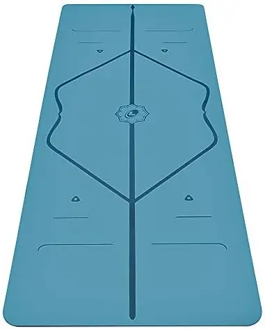 

Travel Yoga mat \u2013 Patented Alignment System, Warrior-Like Grip, Non-Slip, Eco-Friendly and Biodegradable, Ultra-Lightweight