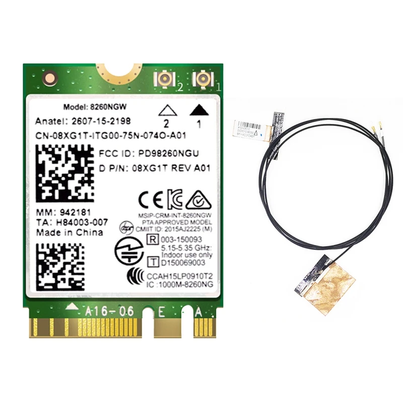 8260 8260NGW Wi-Fi карта + 2X антенны 2 4G/5 ГГц 867M Bluetooth 4 NGFF M.2 модуль беспроводной карты для