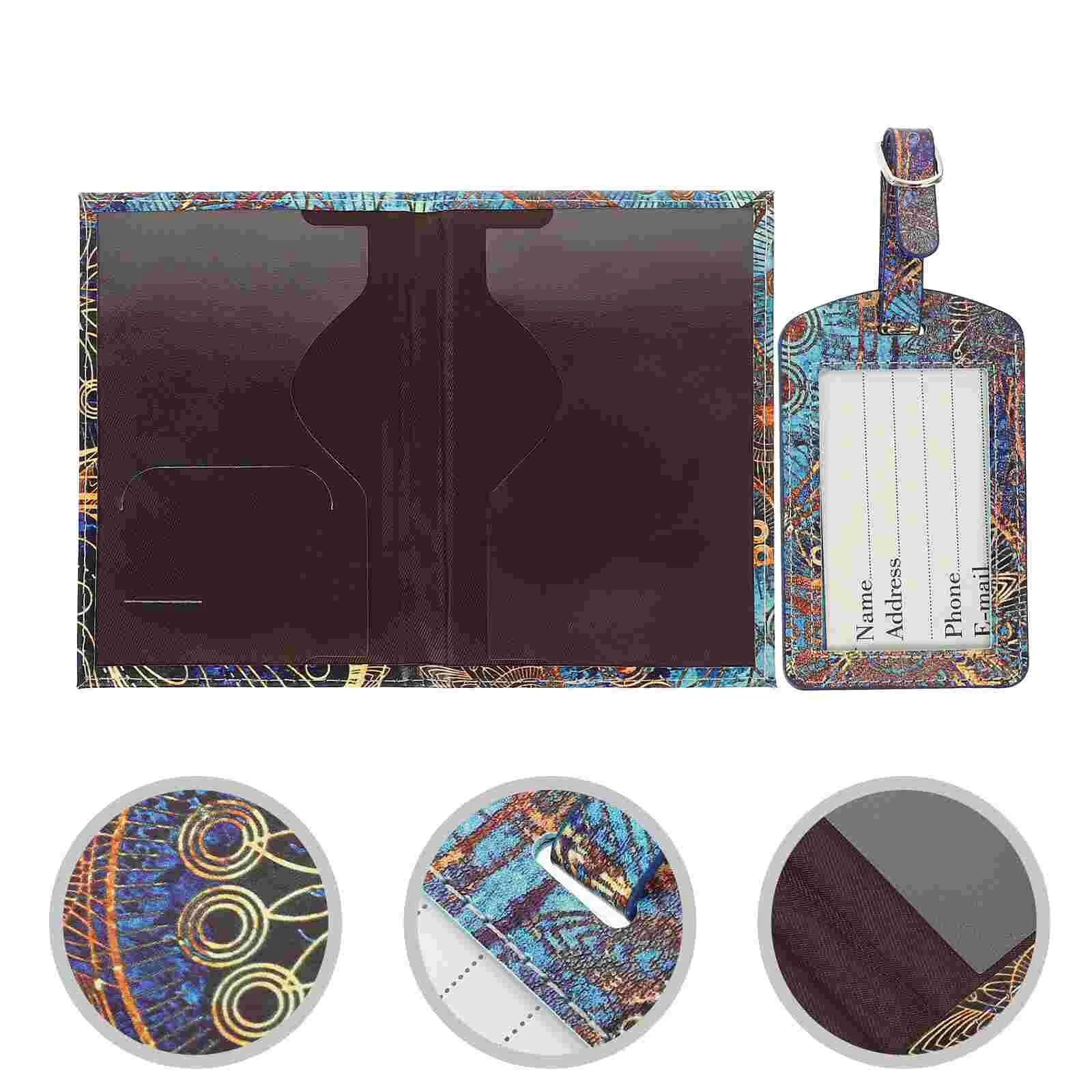 

1 Set of Passport Cover Decorative Suitcase Tag Pendant Travel Passport Holder Travel Wallet Essentials
