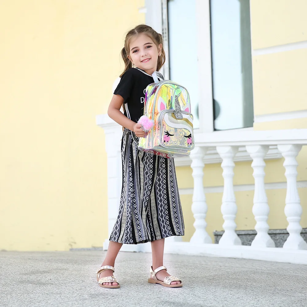 Unicorn Dream Laser Backpacks TPU Transparent Bags Children Cute Backpack 2022 New Fashion Girl Princess Snack Schoolbag Mochila