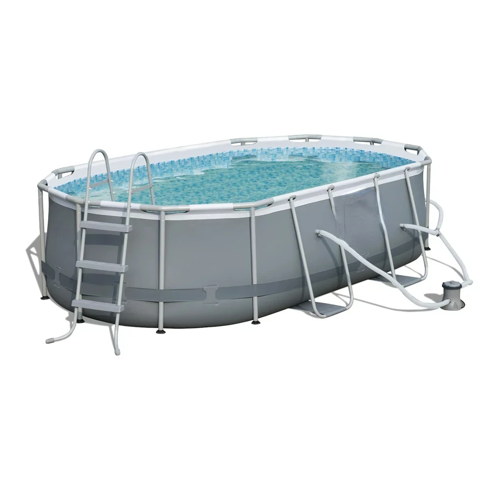 

Steel 14' x 8'2" x 39.5" Oval Pool Set