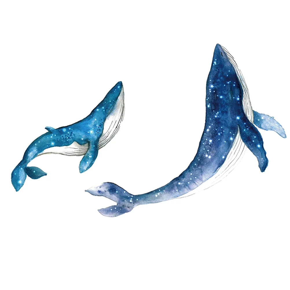 

Wall Decals Stickers Ocean Sticker Whale Sea Nursery Decal Animal Room Kids The Cartoon Decorations Window Dolphin Party Baby