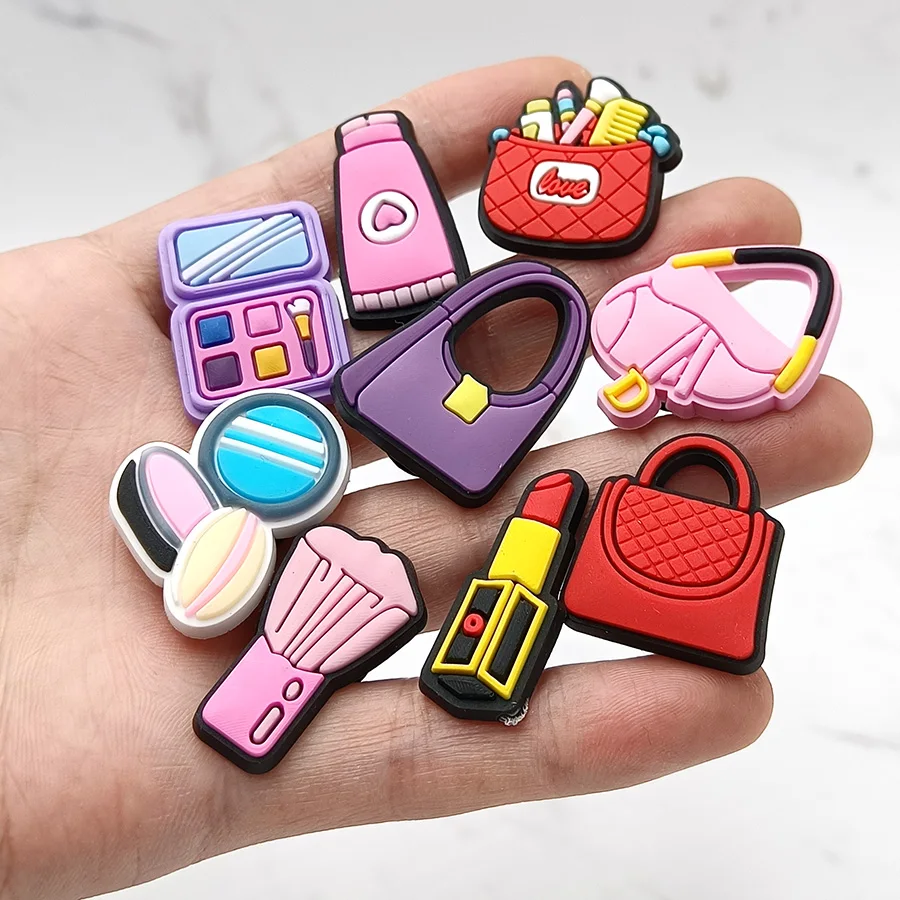 1Pcs Lady Companion PVC Shoe Buckle Accessories DIY Bag Cosmetic Mirror Lipstick Shoes Decoration Jibz For Croc Charms Kids Gift