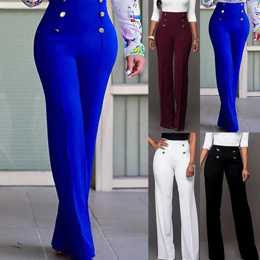 

for Casual Wide Leg Women Trousers Slim-fit Solid Color Pants Casual Loose for Casual