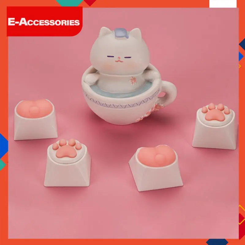 

Axis Key Caps Cute Cat Claw Cat Paws Keycaps Keyboard Caps Mechanical Keyboard Keycaps Silicone Skin-friendly Machine New Style