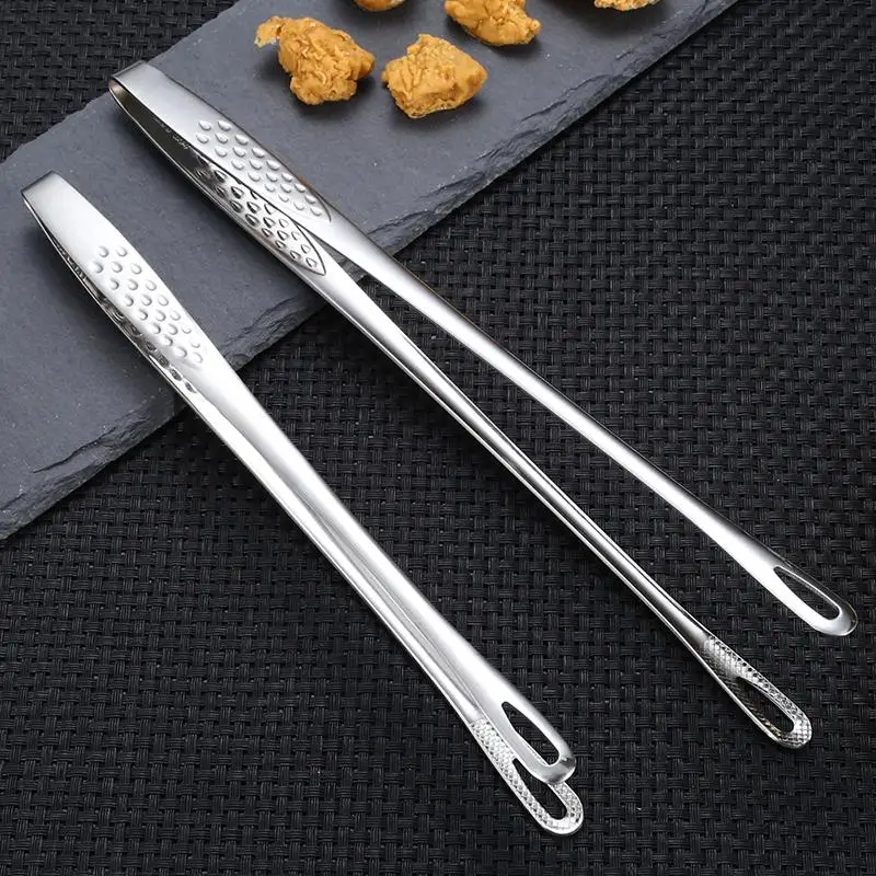 

Kapmore 1pc Stainless Steel Food Tongs Long Handle Non-Slip Barbecue Tools Accessories Tongs Steak Tongs Kitchen Cooking