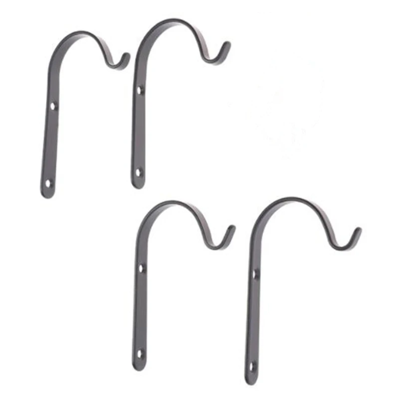 

4pcs Flower Pot Plant Pot Basket Hook Bending Durable Iron Flowerpot Plant Hanger Hook Hanging Bracket Garden Decoration
