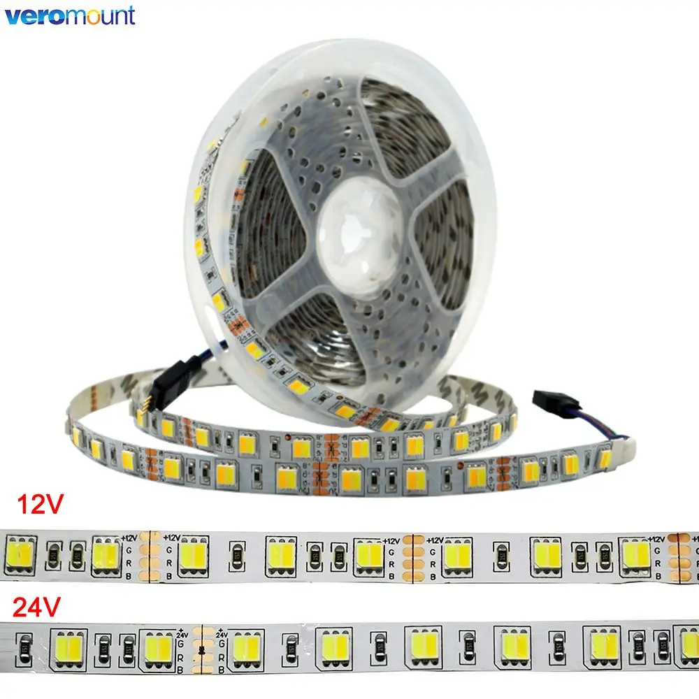 

5050 CCT LED Strip Light 5025 SMD Dual White Warm White & White 2 in 1 Chip 60/120leds DC12V/24V LED Tape Color Tem Ajustable