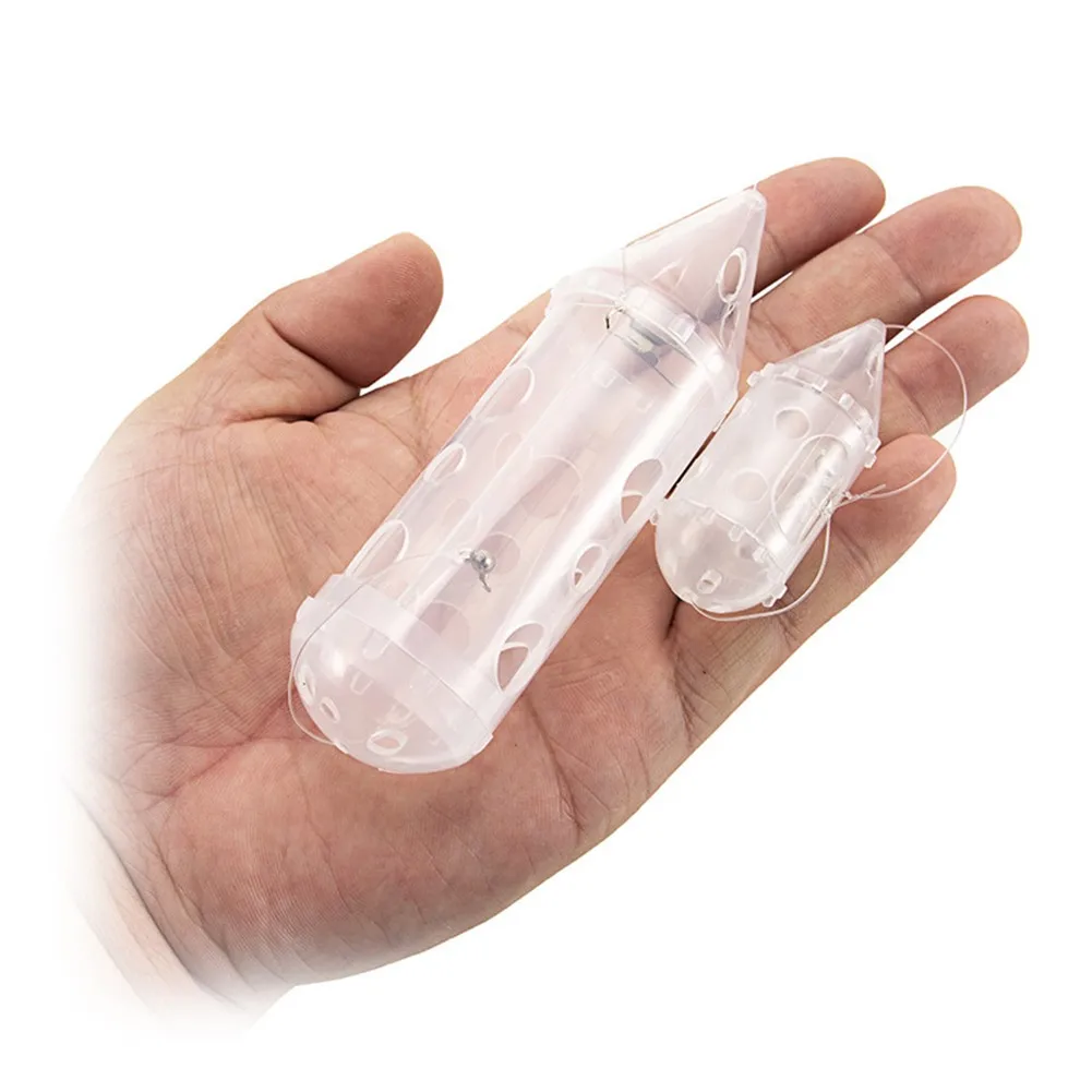 

1PC Bait Cage Fishing Trap Basket Feeder Holder Catcher Clear Cap Swim Feeders Ideal For Carp Match Fishing Tackle Maggot Feeder