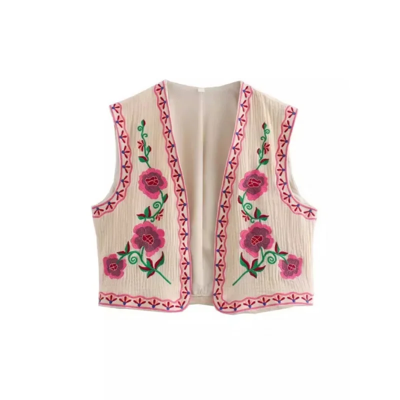 2024 новый стильный жилет с вышивкой женская одежда оптовая продажа ZRA