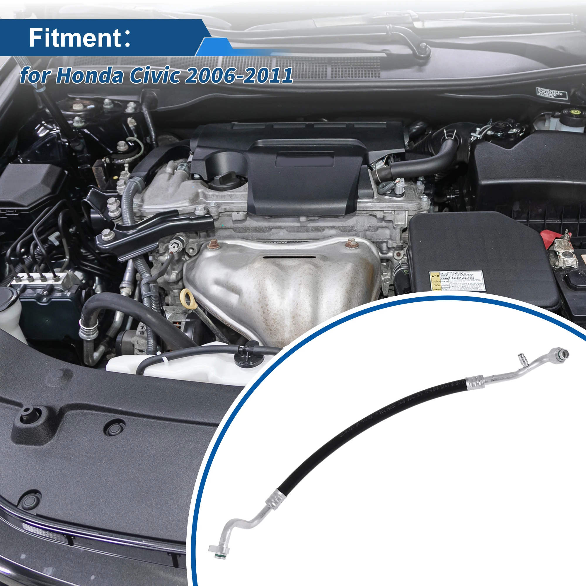 Фото UXCELL Шланг для жидкости хладагента кондиционера для Honda Civic 2006-2011 Нажимной шланг для кондиционера, линия No 80311SNVA01, резиновый утюг №3