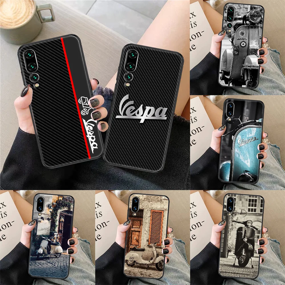 Чехол для телефона vespa скутер мотоцикл Huawei P Mate P10 P20 P30 P40 10 20 Smart Z Pro Lite черный мягкий