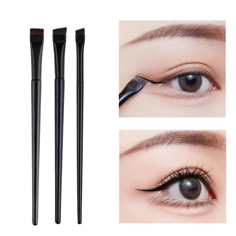 3Pcs Eye Makeup Brushes Flat Eyebrow Eyeliner Brush Professional Angled Eyes Brow Pincel Make Up Cosmetic Tools New