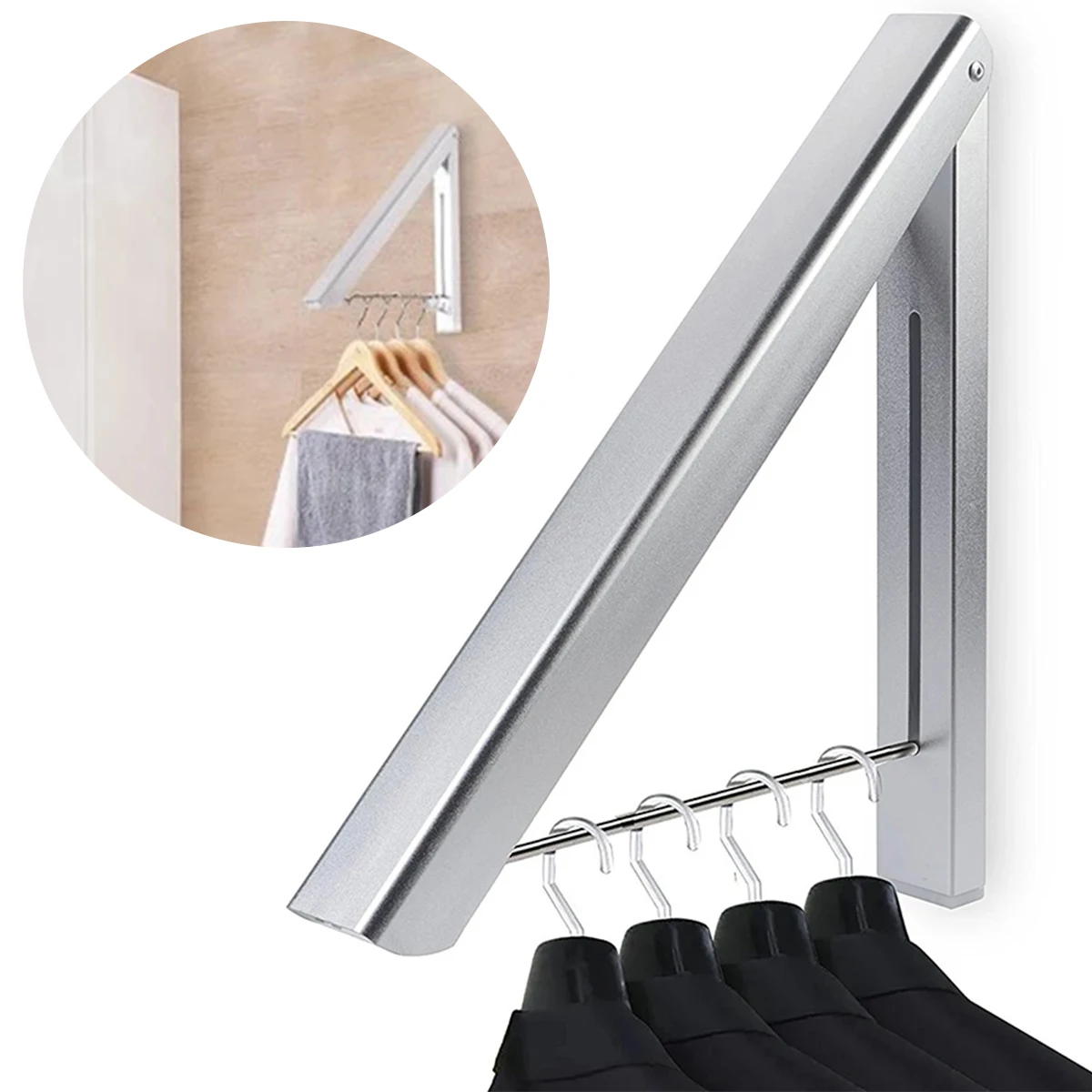 

Retractable Clothes Drying Rack Folding Wall Clothes Hanger Invisible Collapsible Drying Rack Closet Organizer Space Saving