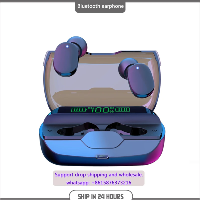 

E30 wireless bluetooth headset TWS 5.1 touch LED mini in-ear stereo headset sports music headset for all smartphones