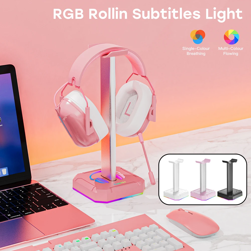 

Стойка-держатель для наушников с RGB подсветкой, экономия места на рабочем столе, вертикальный кронштейн-вешалка