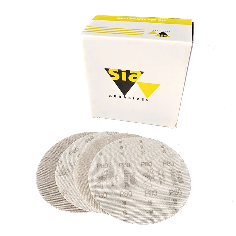Швейцарская наждачная бумага Sia 6 дюймов 150 мм, автомобильный шлифовальный диск, флокирующий сетчатый песок подходит для электрической наждачной бумаги MIRKA, абразивная машина