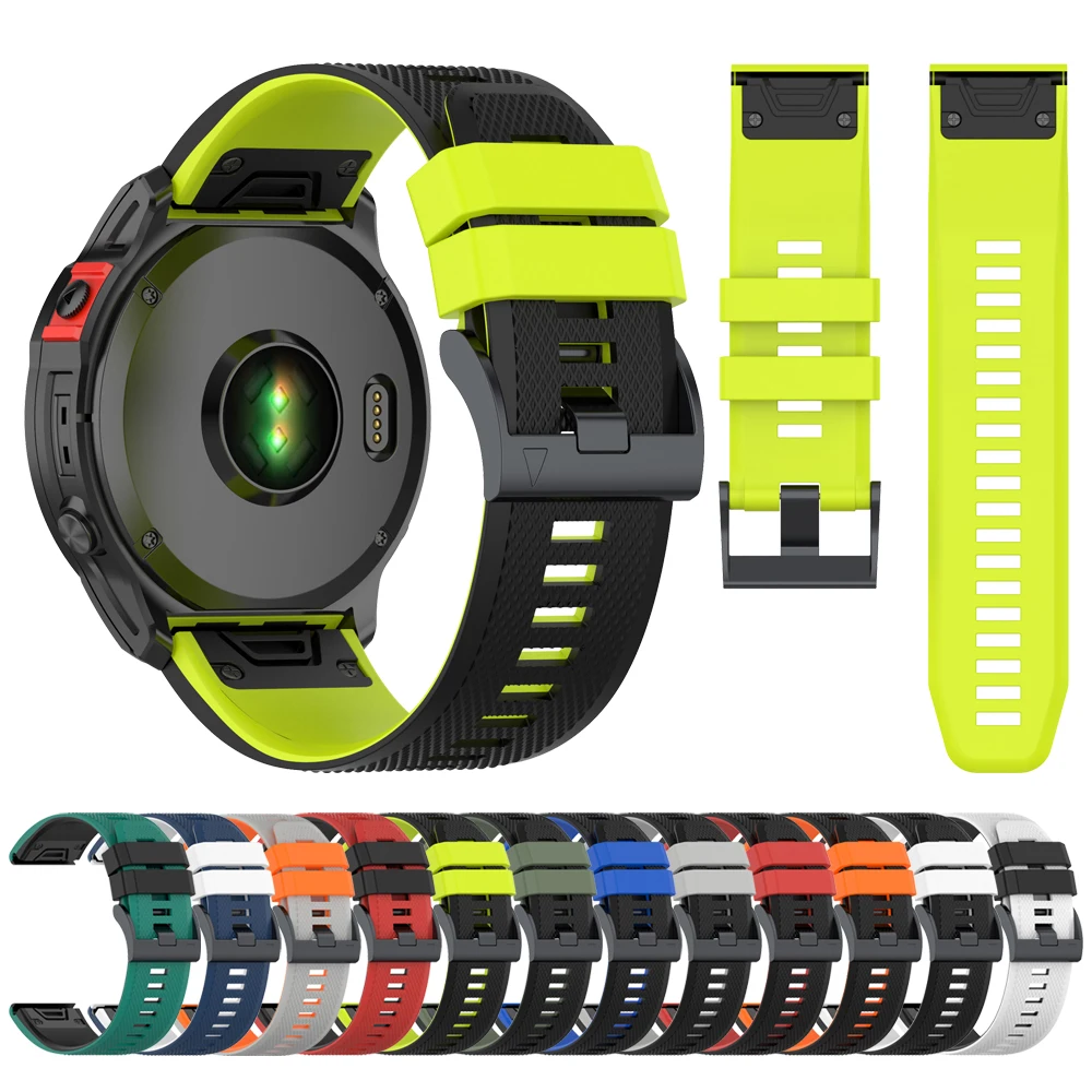 

QuickFit 22mm 26mm Silicone Strap For Garmin EPIX Gen 2 Fenix 7 7X 6X 6S Pro 5X Plus/Enduro 2/Forerunner 945 Watchband bands
