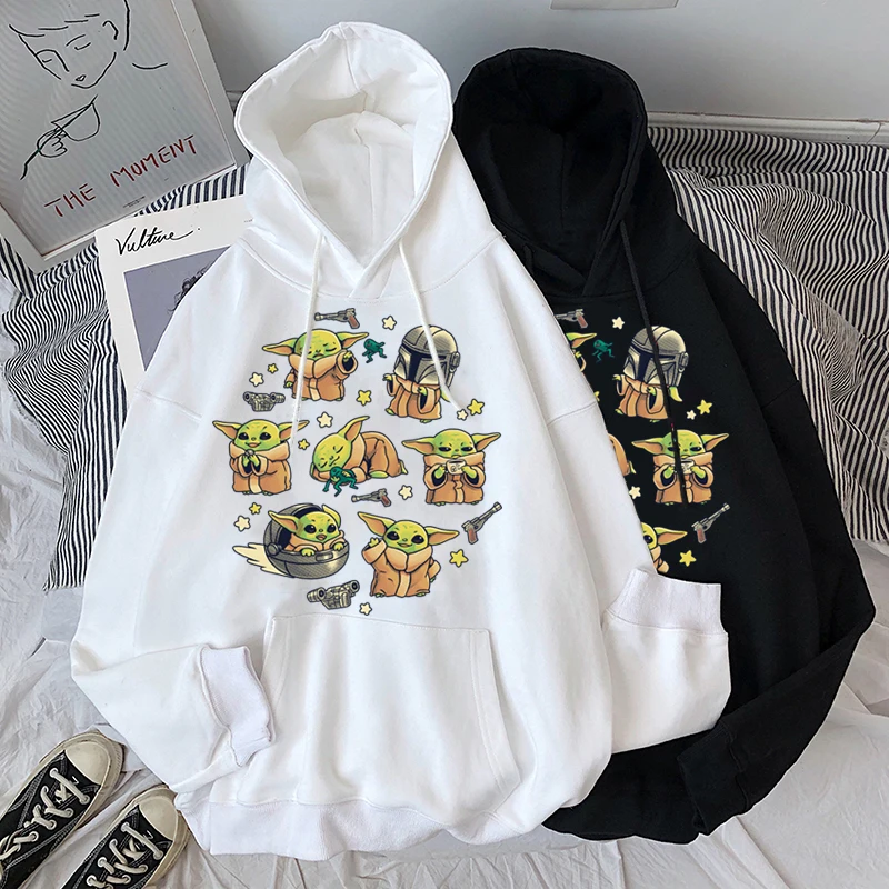 

Disney Star Wars Women Hoodies Mandalorian Sweatshirt Kawaii Cartoon Women Hoodie Funny Pullover Autumn Loose Female Clothes