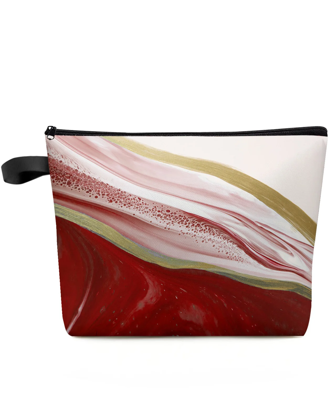 

Red Gradient Marble Texture Makeup Bag Pouch Travel Essentials Lady Women Cosmetic Bags Toilet Organizer Storage Pencil Case