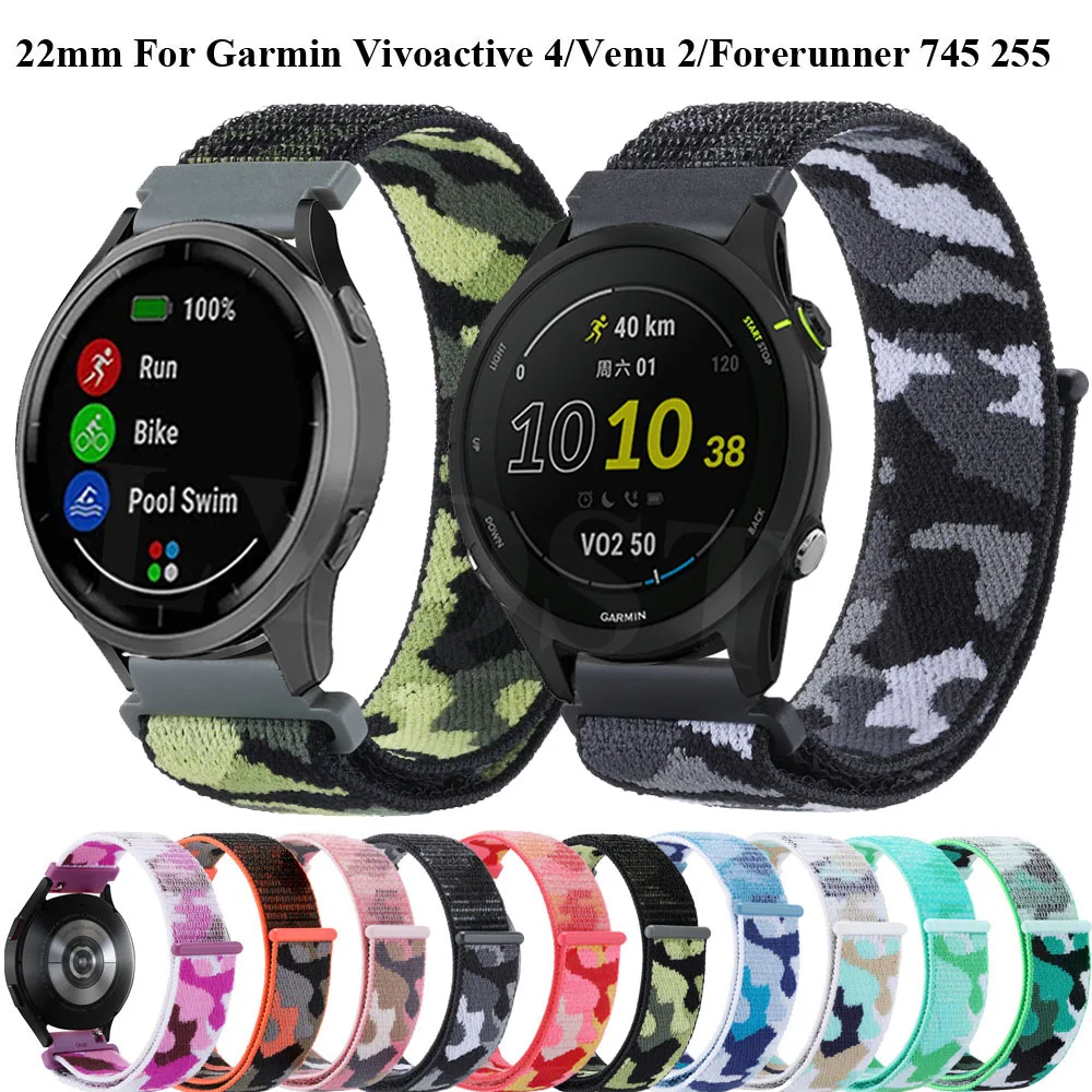 

Ремешок силиконовый для наручных часов, 22 мм, для Garmin Vivoactive 4 Venu2/Forerunner 255 255M 745/CAME 2