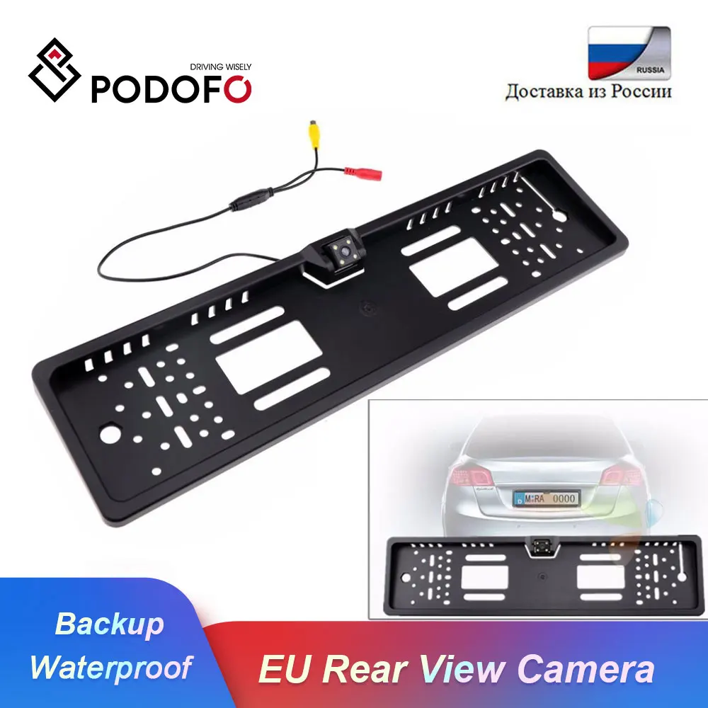 

Podofo EU Car License Plate Frame Car Rear View Camera European Waterproof Auto Car Reverse Backup Rearview parking Camera