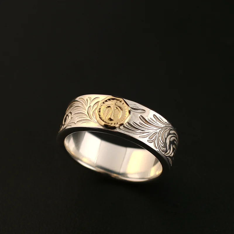 

Высококачественное кольцо с одним разрывом Takahashi Goro Ju Di Jian замкнутое кольцо из серебра 925 пробы с плоским кольцом для мужчин и женщин мужское...