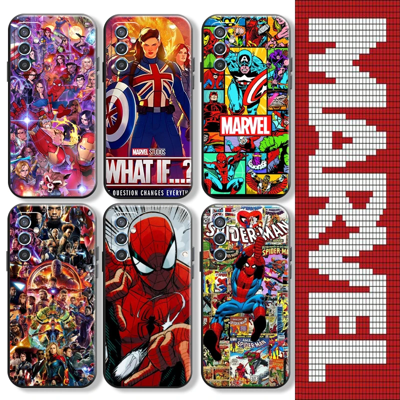 

Avengers Spider Man Marvel Comics For Samsung A11 A21S A31 A32 A41 A51 A71 A52 A72 4G 5G Phone Case Black Liquid Silicon Soft