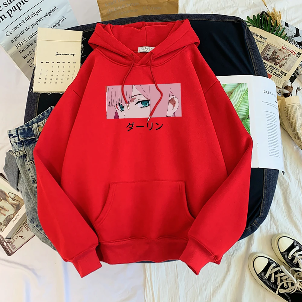 

Мужская Флисовая Толстовка Zero Two с капюшоном и круглым вырезом