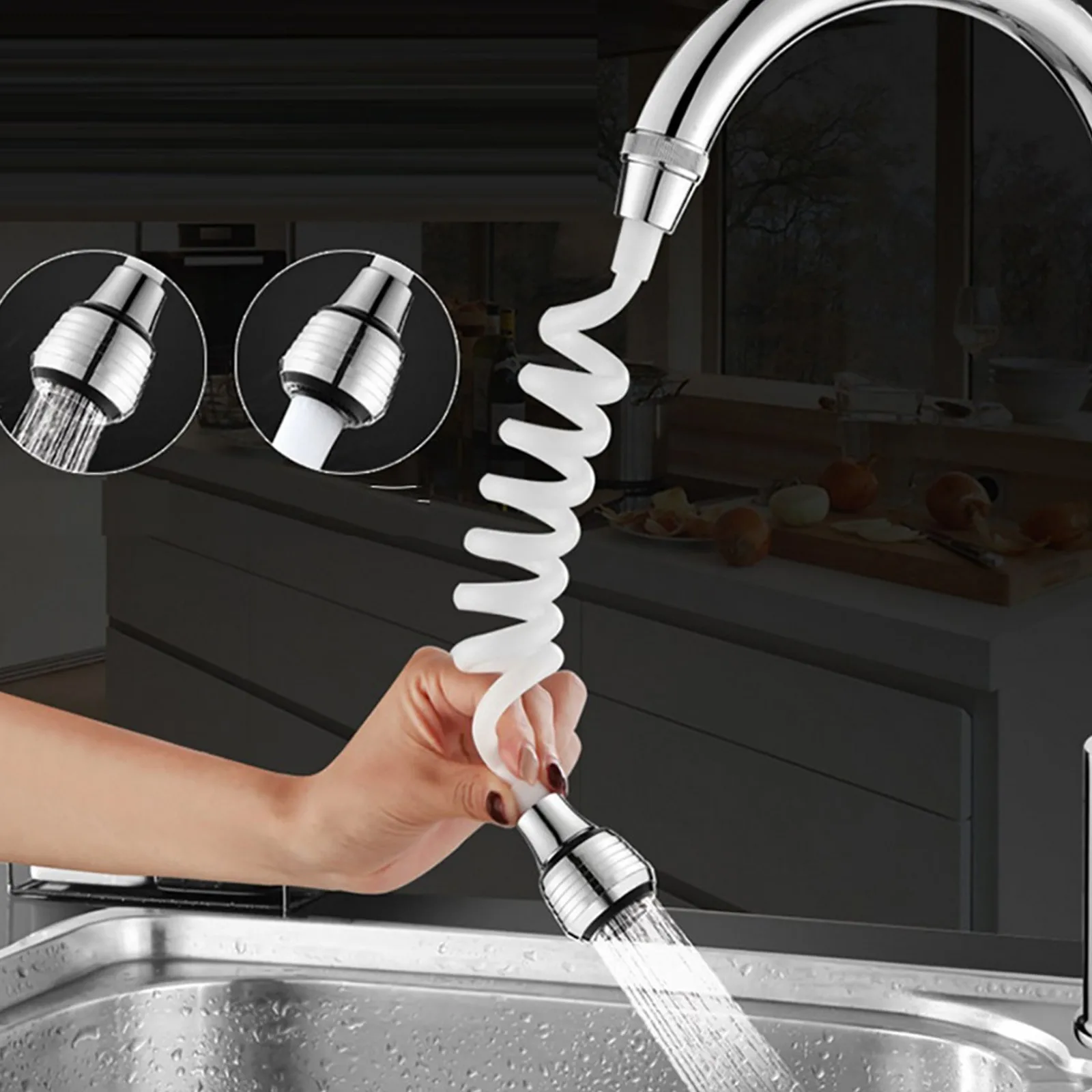 

Kitchen Faucet Extension Device Portable Retractable Bubble Faucet Extension Device