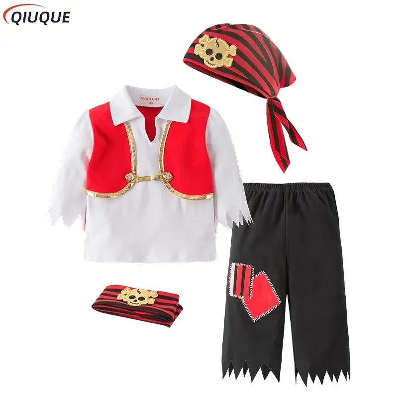 Костюм капитана пирата для косплея боди маленьких мальчиков рождественское