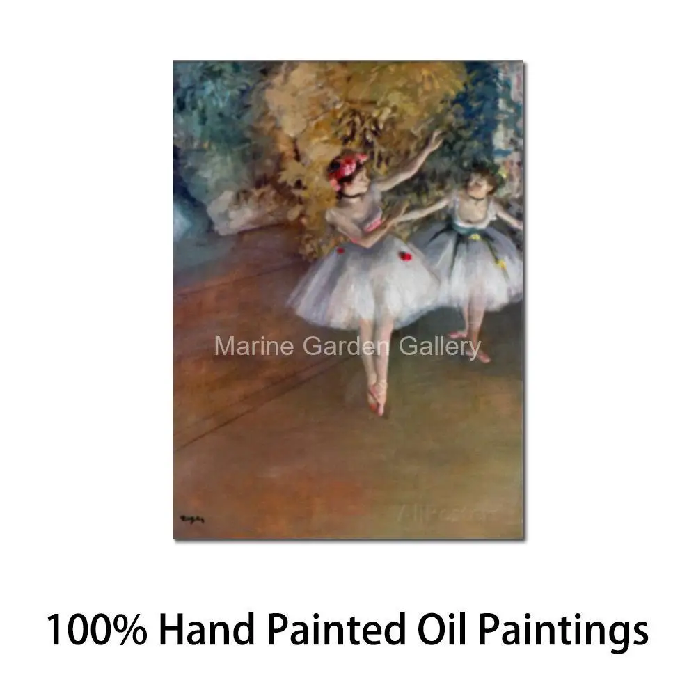 Картина маслом Земалу &quotБалетные танцоры Эдгар Дега&quot синяя