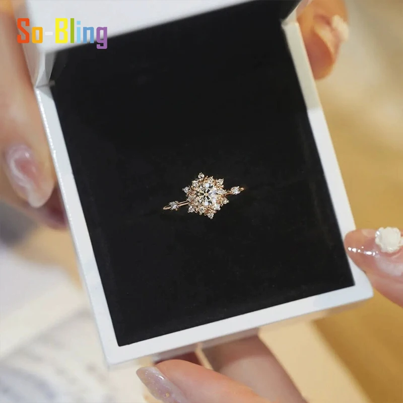 Фото So-Bling 0,5 карата D цвета VVS1 кольцо с муассанитом и сертификатом Gra стерлинговое серебро 925 пробы предложение обручальное кольцо для женщин ювелирные изделия №5