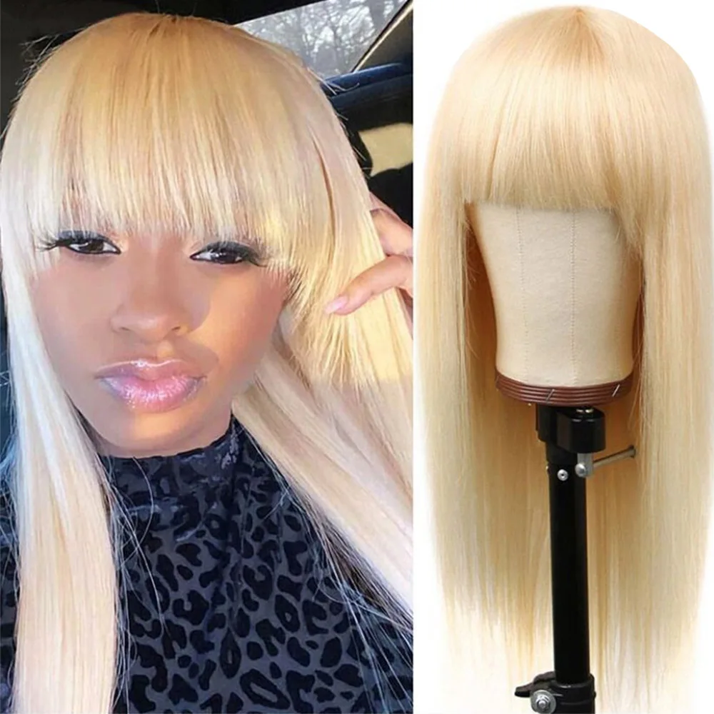 100% human hair Costume Wig for Women straight hair wigs Bob with bangs