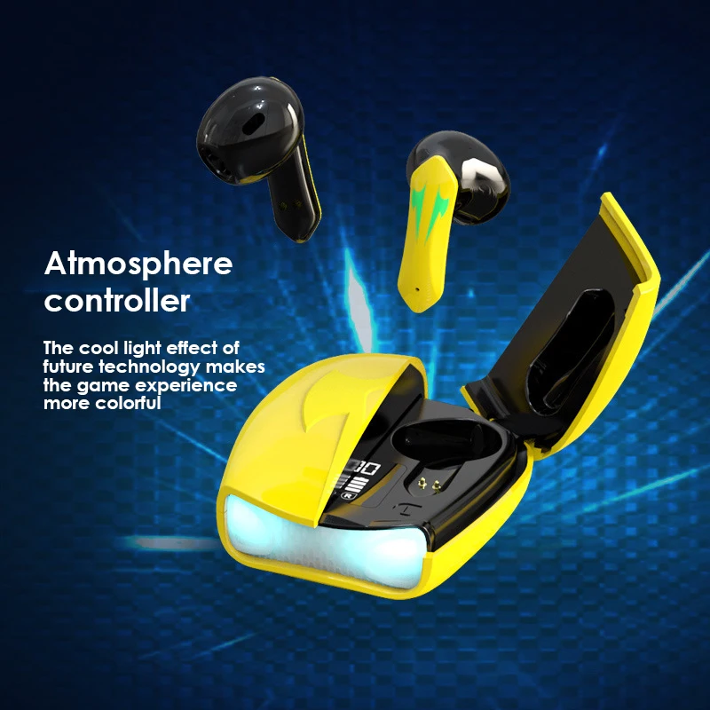 

E-sports Bluetooth Headphones Game Earphones Low Delay Low Consumption Dazzling Lights Tws Earbuds Ear Hook Wireless Headset