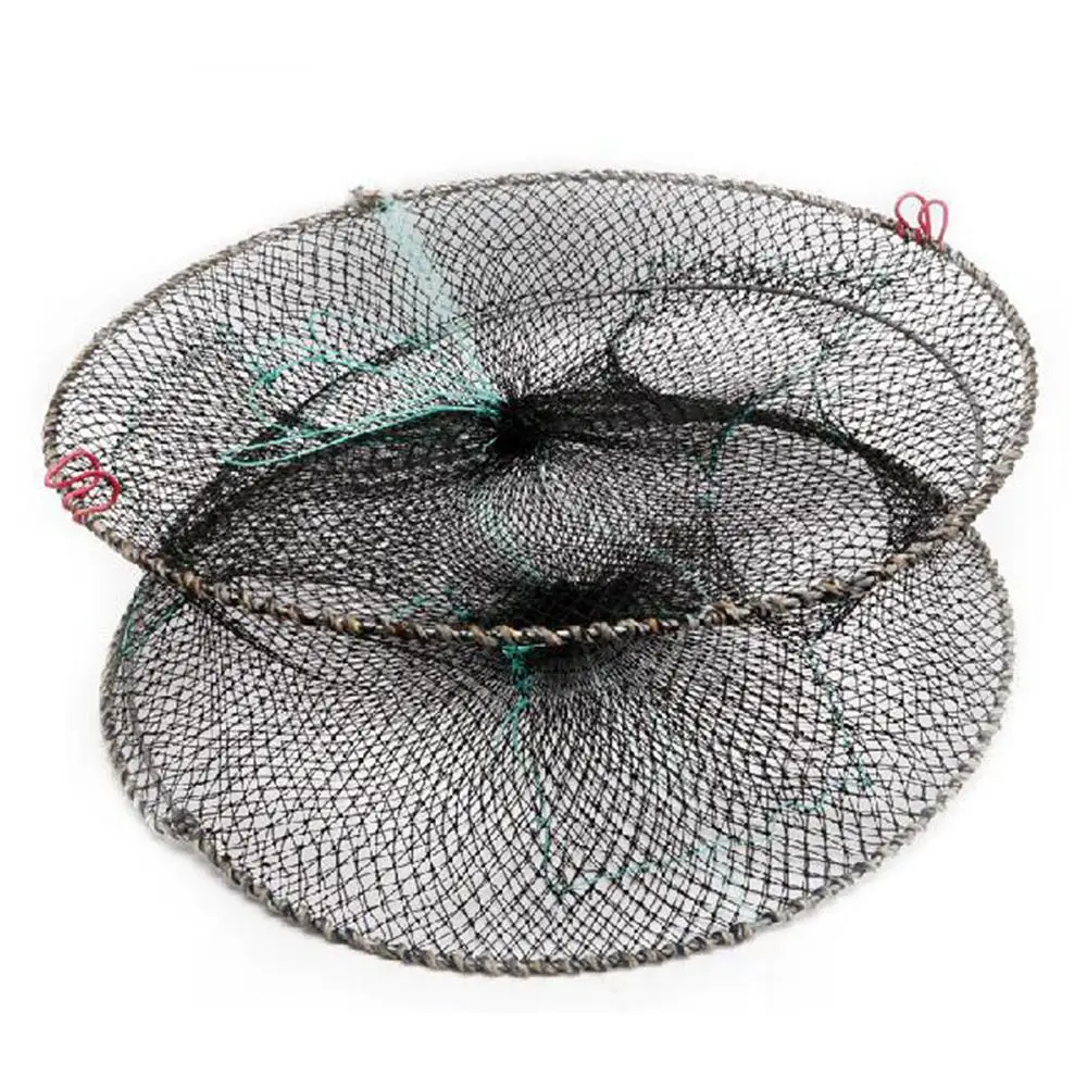 

2 Layers Portable Fishing Net Fish Shrimp Mesh Cage Cast Net Fishing Trap Network Foldable Fishing Net Tackle 40cmx18cm