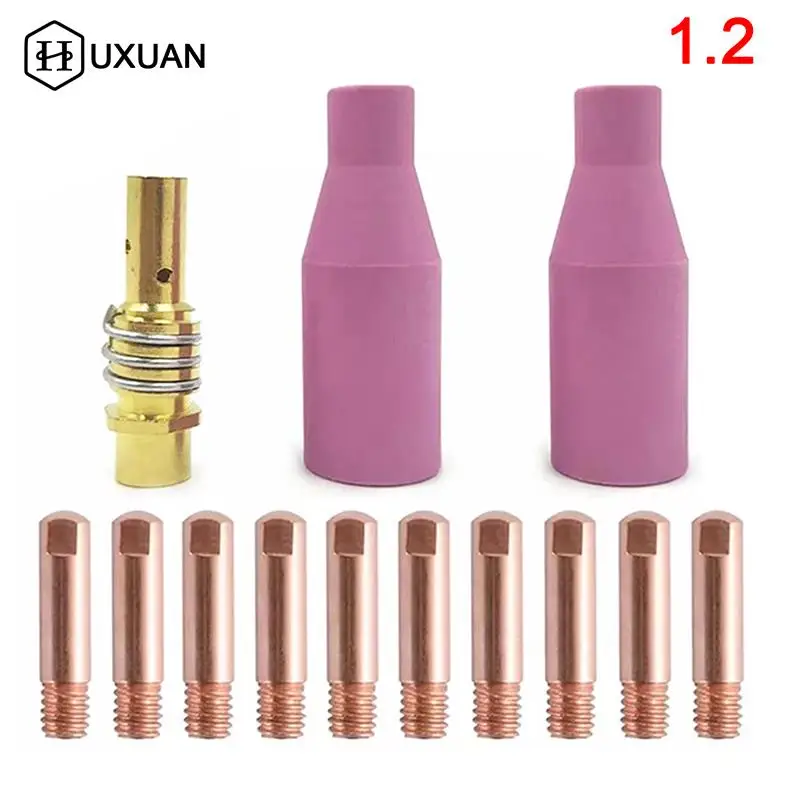 

13Pcs Welding Torch Gas Ceramic Nozzle 0.8/1.0/1.2mm For 15AK MIG Welding Torch