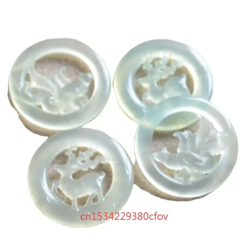 Натуральный нефрит Xiuyu лиса олень двусторонние ажурные аксессуары сделай сам