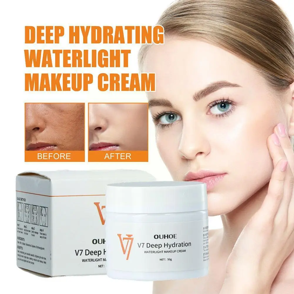 

V7 Deep Hydration Waterlight Face Makeup Cream Brighten Fade Moisturizing Whitening Blemishes Greasy Facial Non Cream Tone P2G7