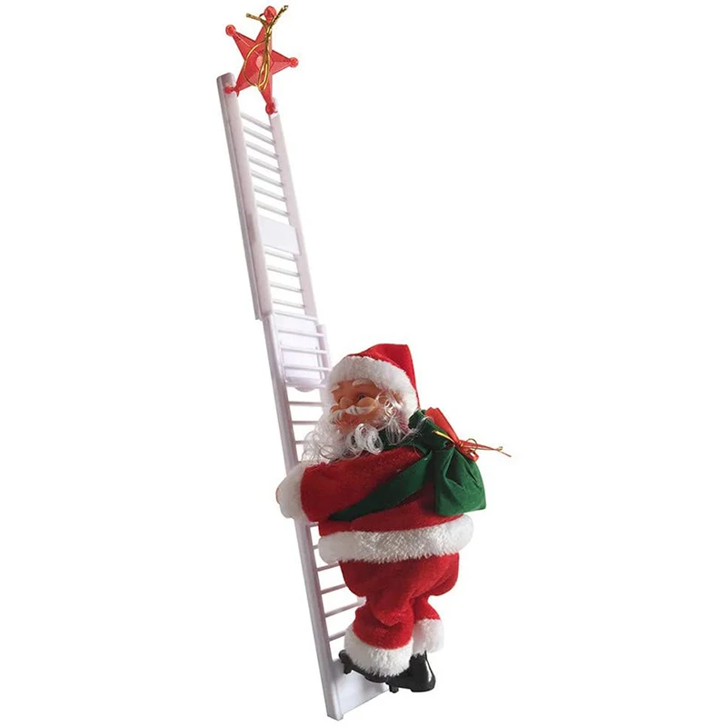 

Animated Climbing Santa On Ladder Electric Santa Claus Toy Christmas Tree Wall Ornaments Decoration Indoor Outdoor
