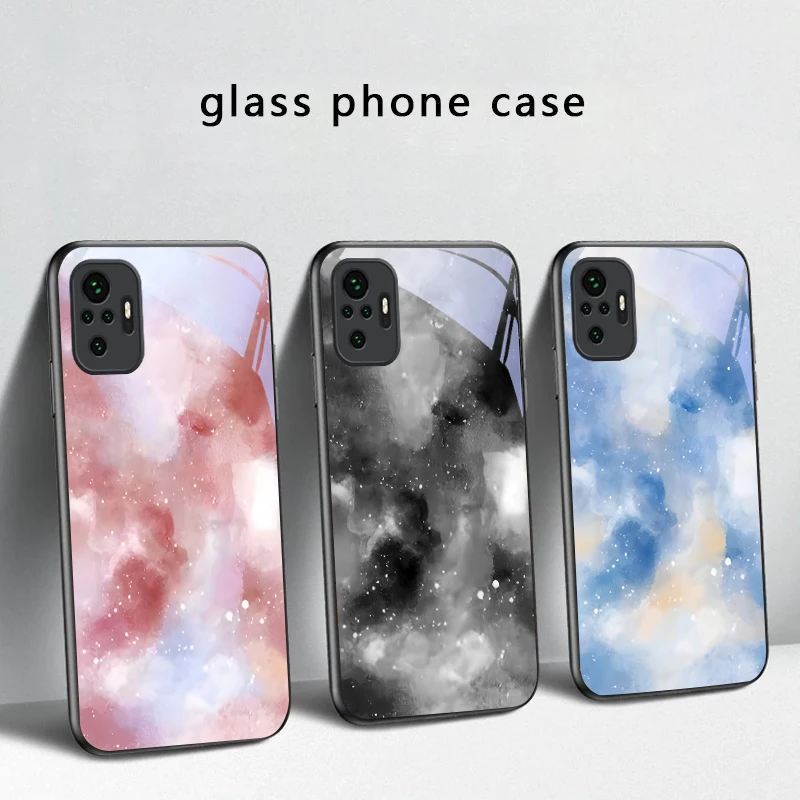 Фото Чехол для телефона из черного стекла с рисунком «Звездная река» для Redmi Note 14 Pro+, 13 Pro, 8, 9, 9S, 12S, 10 Pro, 11, 12, 13C, 14C, A3, 12, 13, K60 Ultra №3