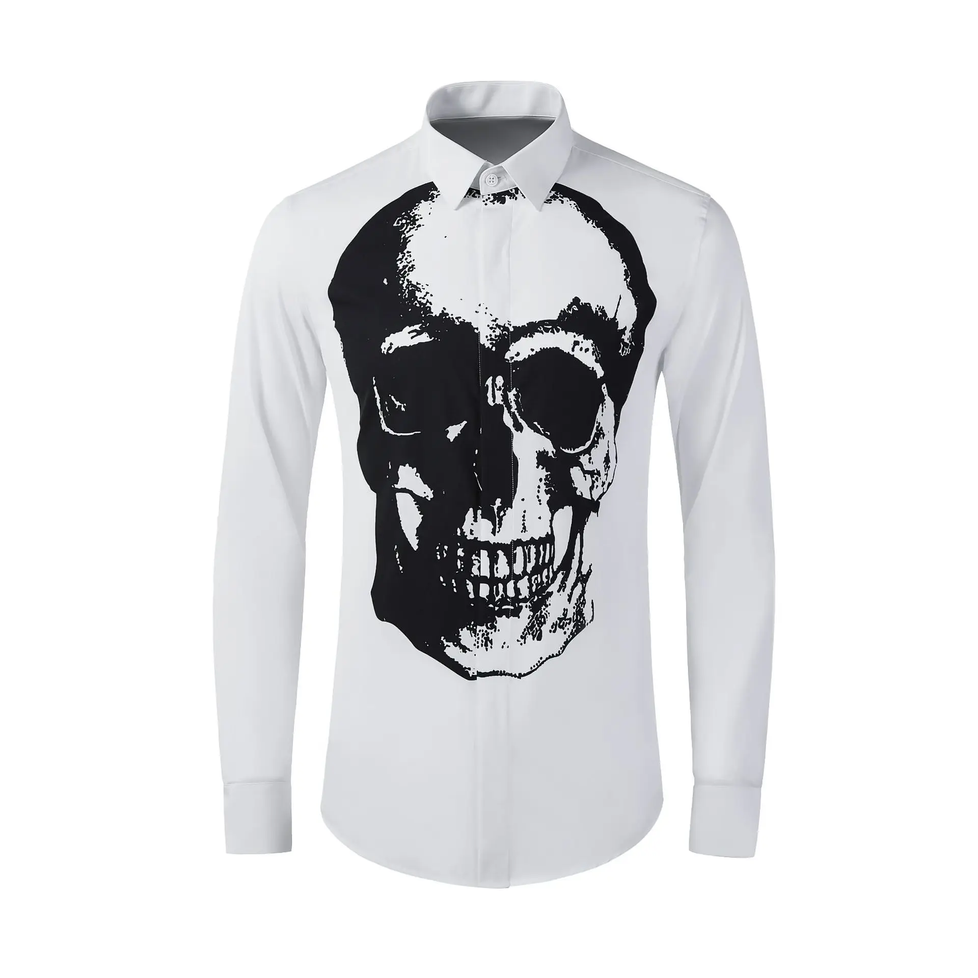 

Мужская рубашка с длинным рукавом, с принтом