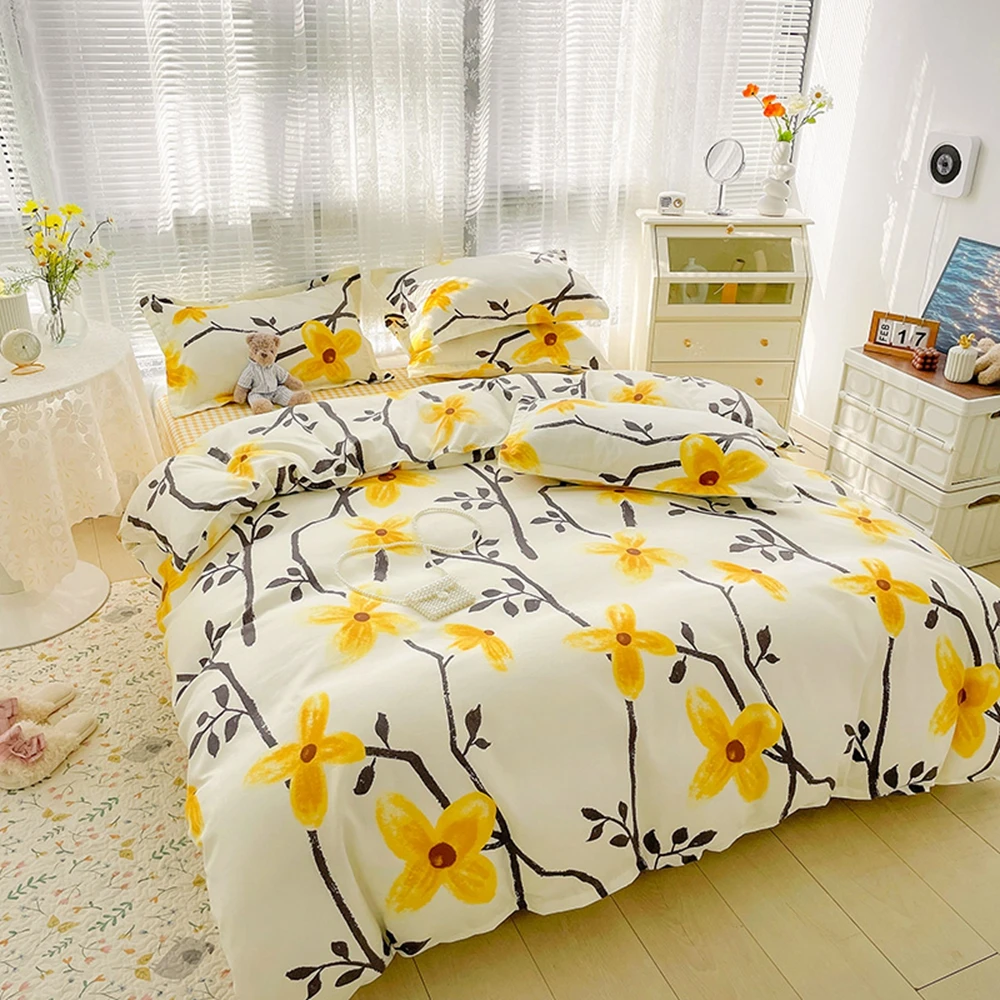 

Home Textile Bedding Children's Room Cartoon Print Soft Duvet Cover Sheet Pillowcase Single Double King 3/4-PCS Quilt Cover Set