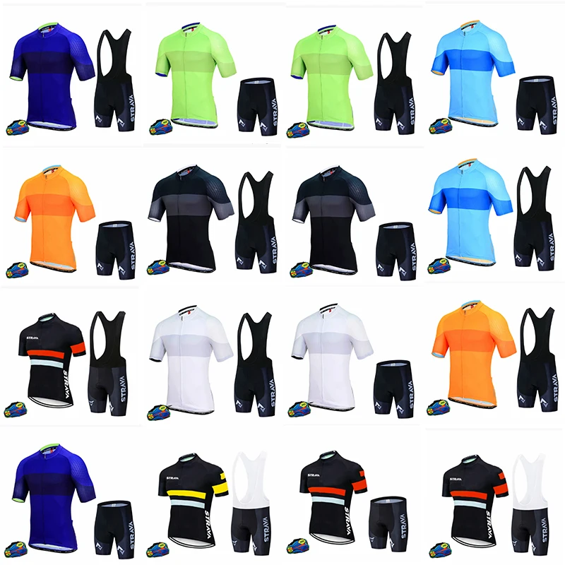 

STRAVA 2021 Mens OEM Top Breathable Bicycle Grade Mountain Bike Short Cycling Wear Plus Size Professional Cycling Jersey Sets