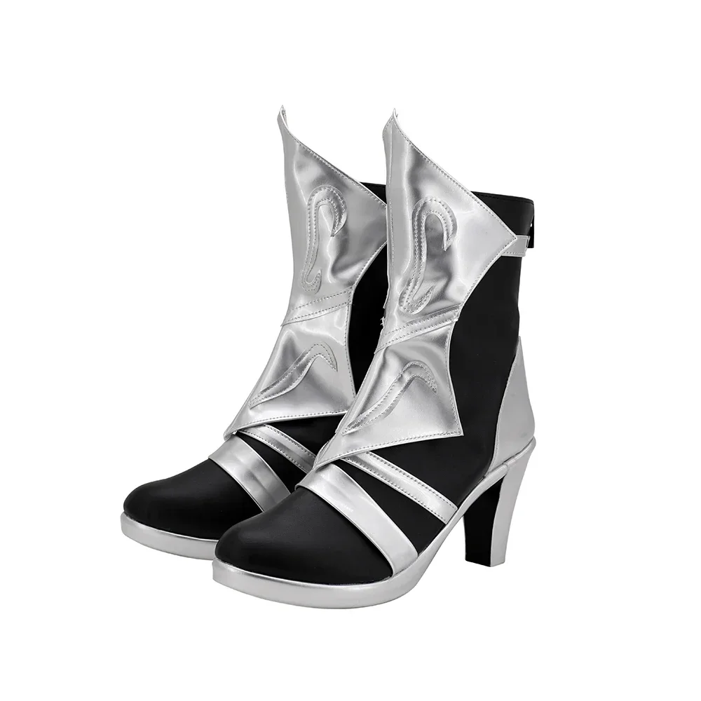 Сапоги для косплея Jeanne dɺrc — серебряные туфли на высоком каблуке с линейкой