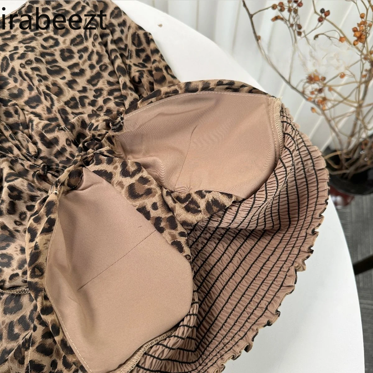 Женский Летний шифоновый топ с леопардовым принтом и лямкой на шее