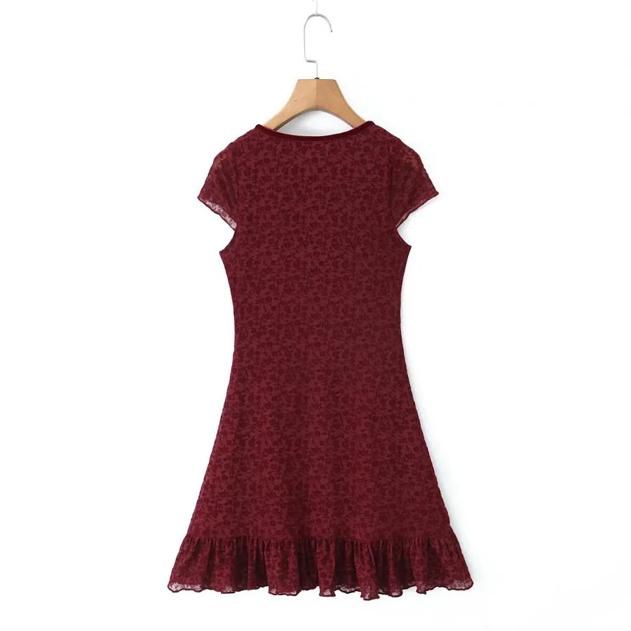 Красное платье из полиэстера и спандекса