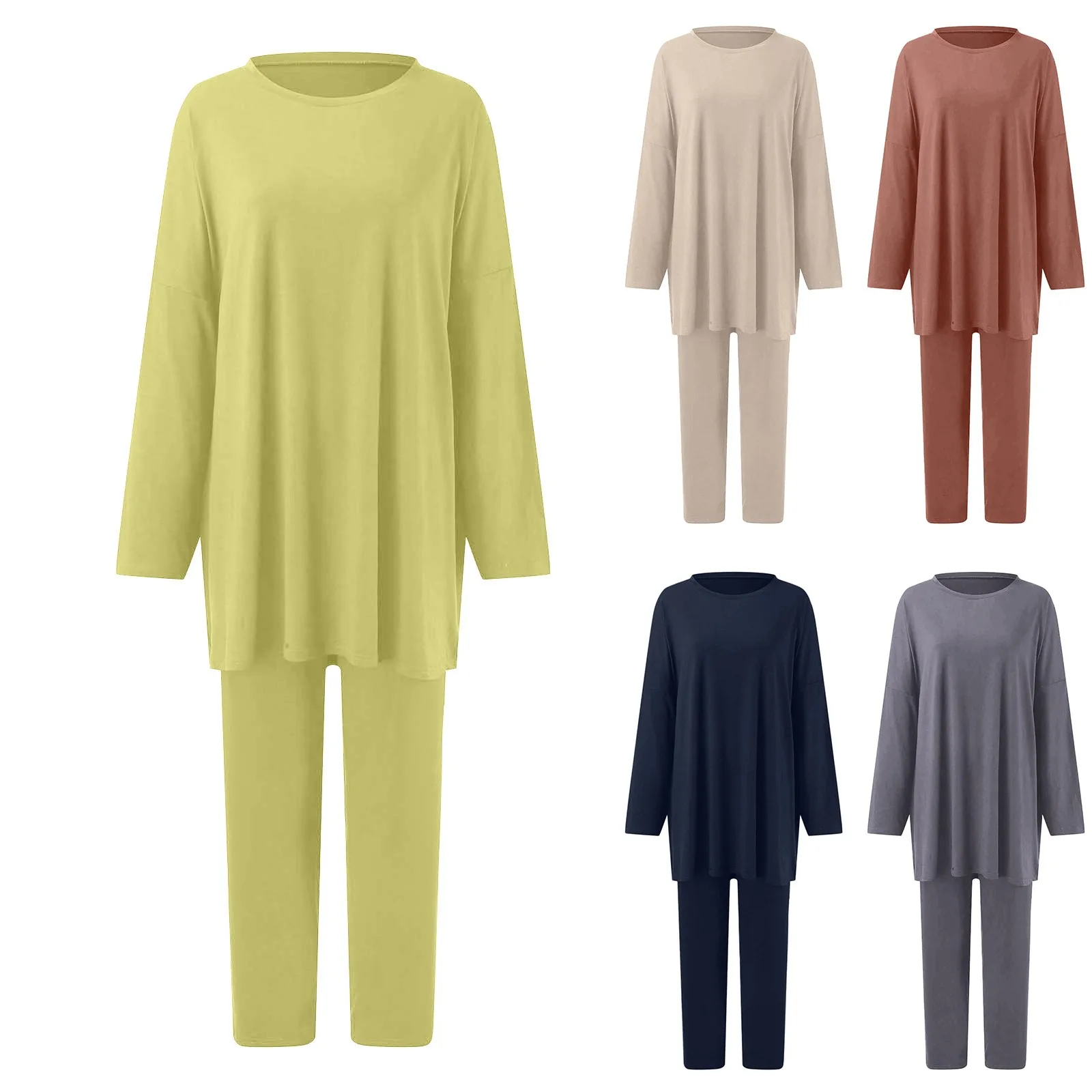 

Женский комплект одежды из 2 предметов, Повседневная футболка большого размера, топы, длинные брюки, спортивный тренировочный костюм