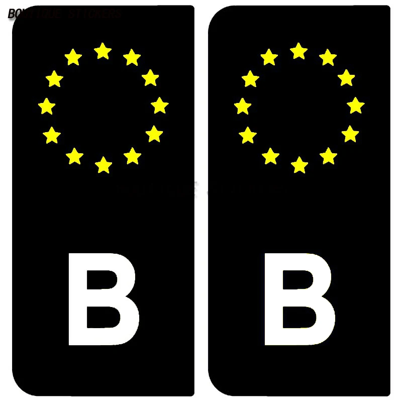 Фото 2 шт., наклейки на номерной знак со звездным кольцом ЕС A, B, E, автомобиль, грузовик, автофургон, внедорожник, стены, водонепроницаемые наклейки из ПВХ №5