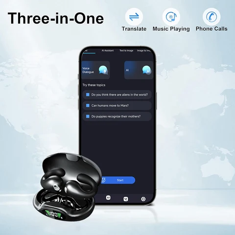 Беспроводные наушники костной проводимости с переводом  OWS